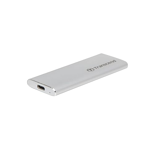 Transcend 250GB ESD260C, External Solild State Drive, Portable SSD, Metallic case, Lightweight, Siiver, Type-C - TS250GESD260C