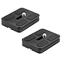 Neewer Pack of 2 PU-50 50 mm Universal Metal Quick Release Plate with 1/4 Inch Screw, Compliant with Standard for Camera Tripod Ball Joint (Black)