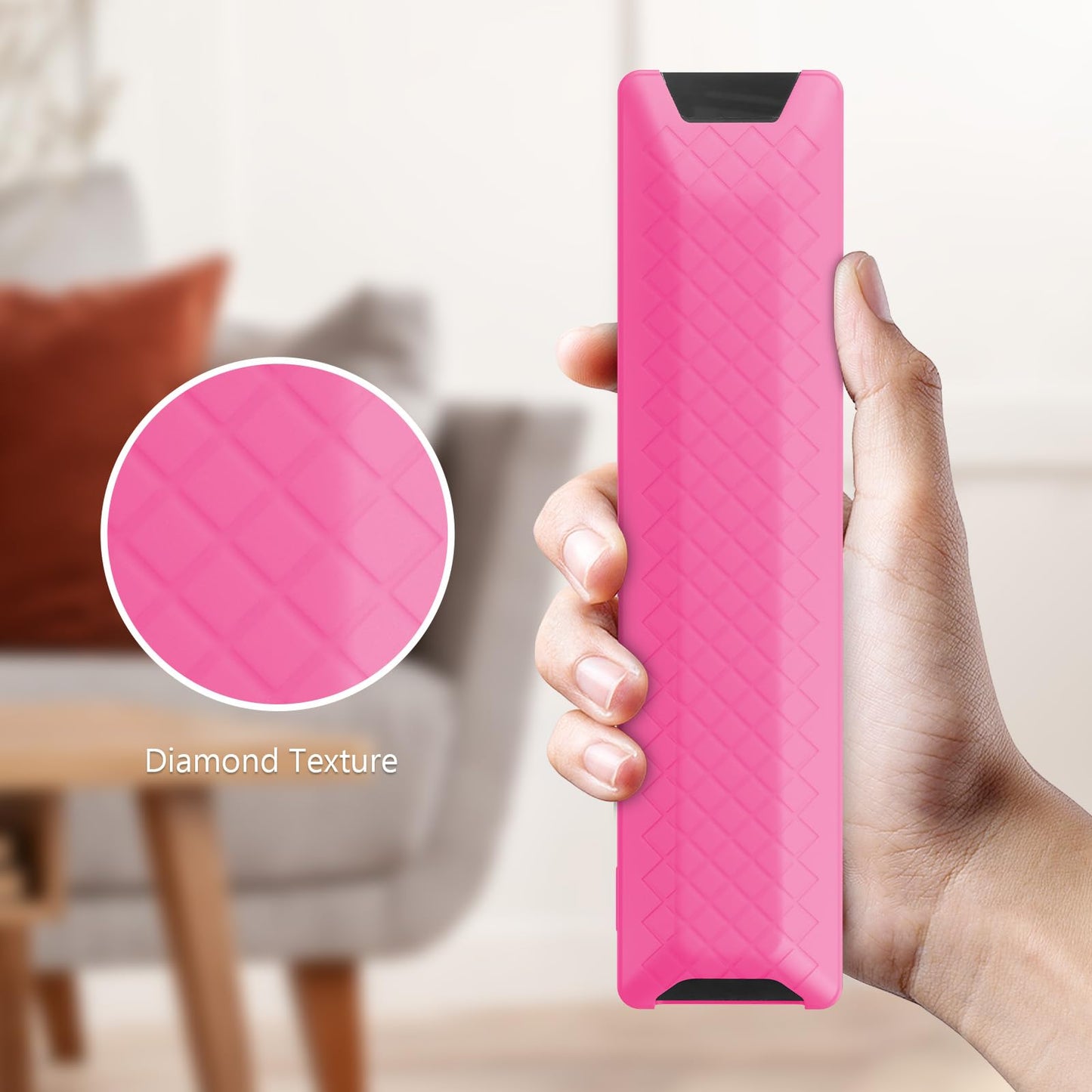 JCMOYUTY Silicone Case for TCL RC813A FMB1 / RC923A FMB1 Remote, Protective Cover for TCL 2025 QM6K QM7K TV Remote, Glow Hot Pink Sleeve