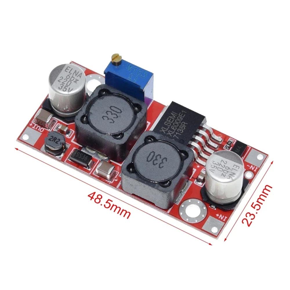 Rakstore 2pcs Boost Buck DC-DC Adjustable Step Up Down Converter XL6009 Power Supply Module 20W 5-32V to 1.2-35V High Performance Low Ripple