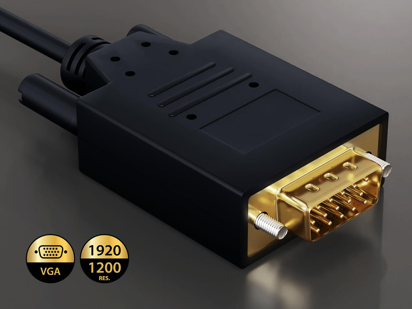 Cable Leader 28 AWG Gold Plated Premium DisplayPort to VGA Male to Male Cable with Latches (15 Foot (1 Pack))