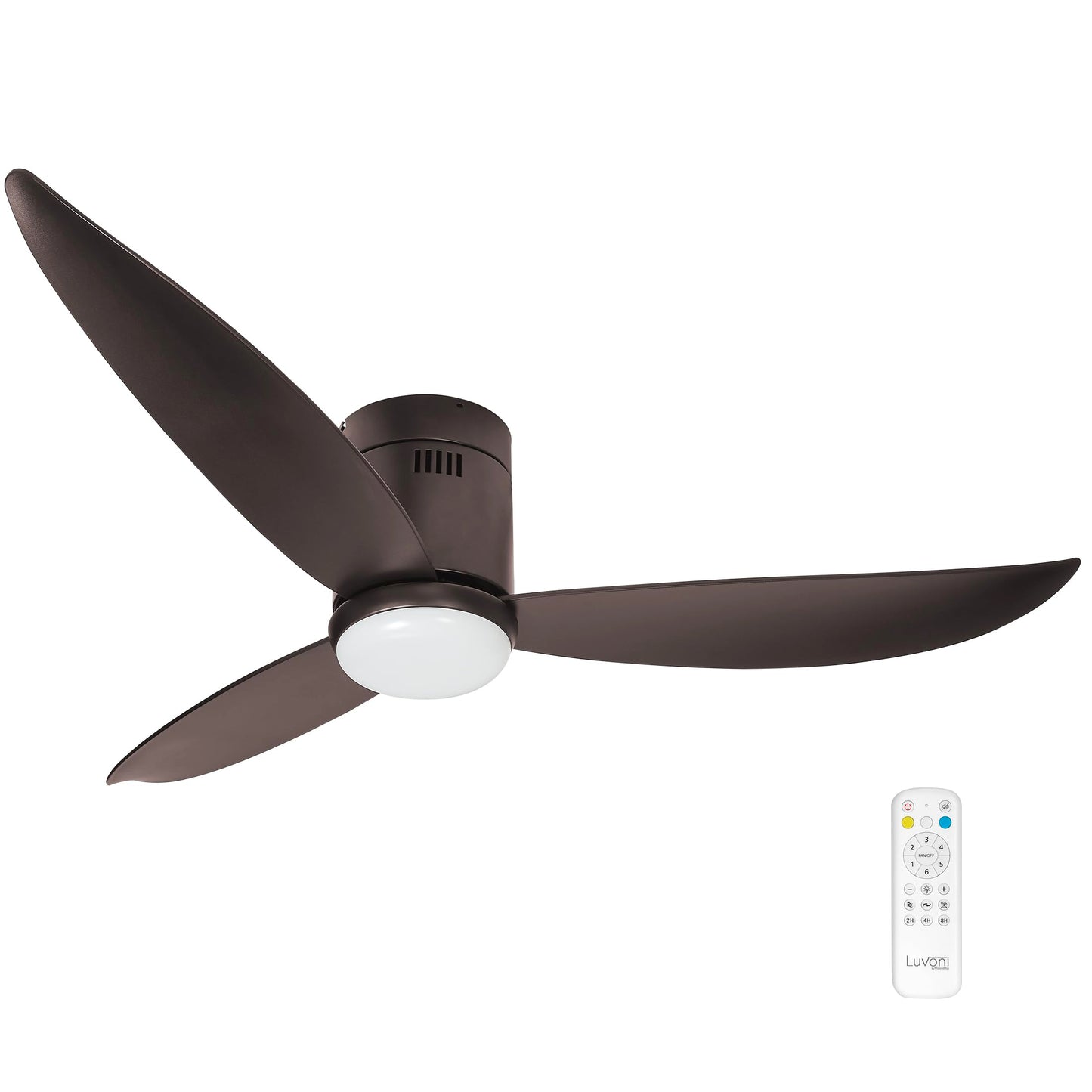 Maxxima Luvoni Series 52" Brown Ceiling Fan w/LED Light, Remote Controlled