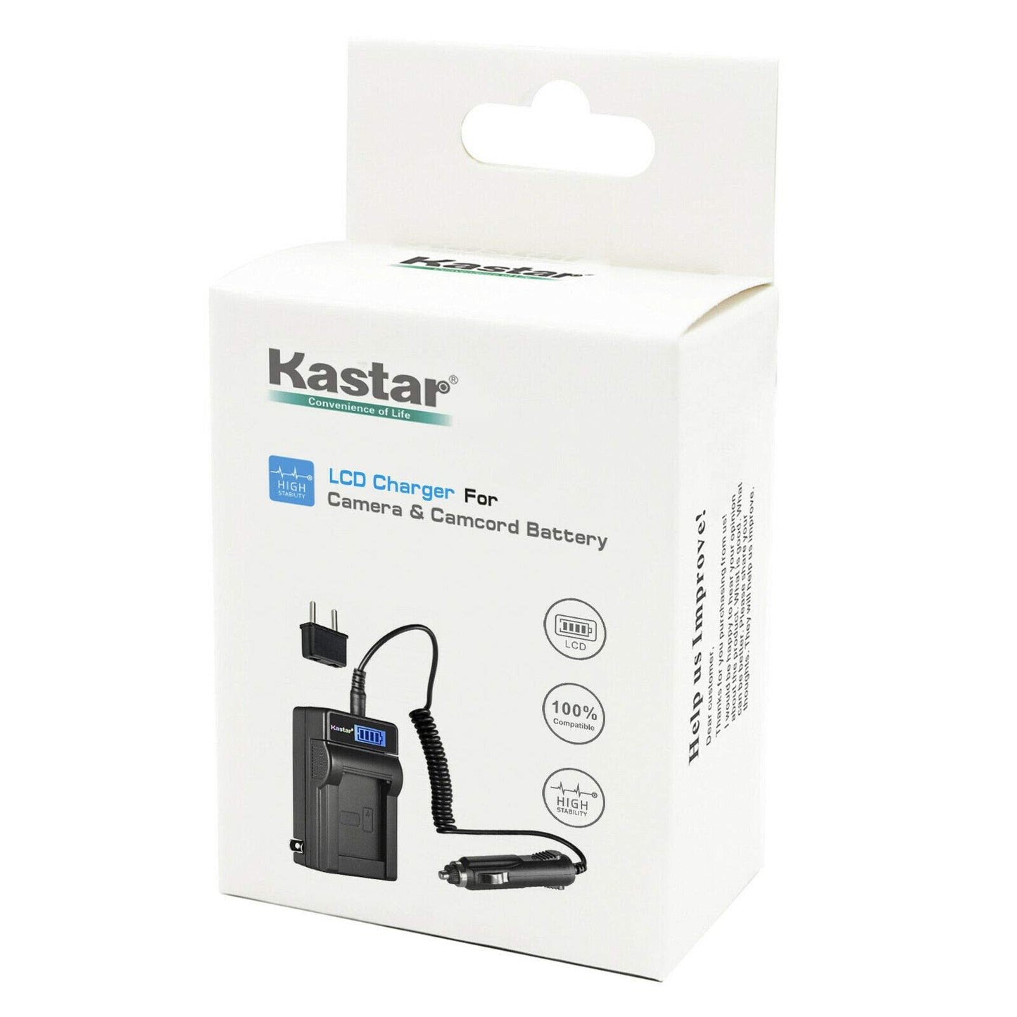Kastar BP-727 LCD AC Battery Charger Compatible with Canon VIXIA HF R80 HFR80, LEGRIA HF M66 HFM66, LEGRIA HF M68 HFM68, LEGRIA HF M76 HFM76, LEGRIA