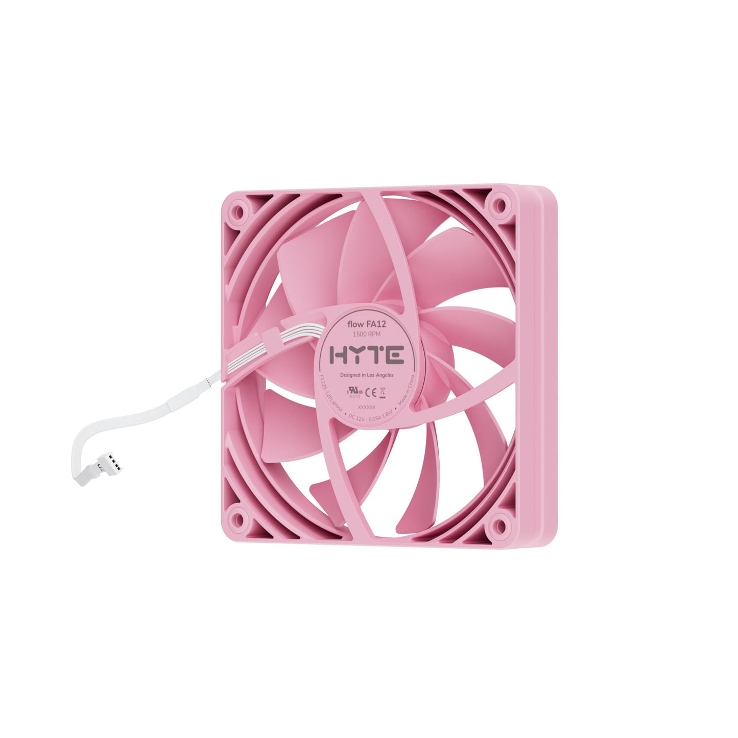 Hyte Flow FA12 120mm PC Case Fans 4-Pack, High Performance, Low Noise, 1500 RPM, 4-Pin PWM, Fluid Dynamic Bearing - Strawberry Milk (Pink)