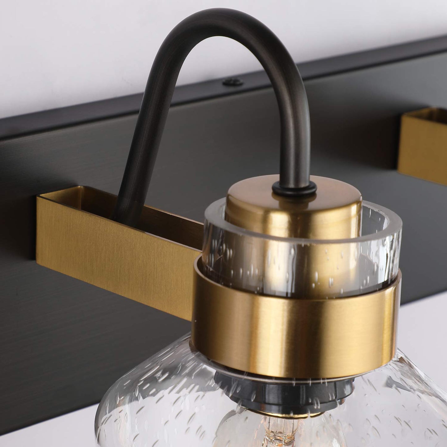 PRESDE 2 Light Bathroom Vanity Fixtures Black and Gold Farmhouse Bathroom Lights Fixture Over Mirror Bath Wall Sconce Lighting