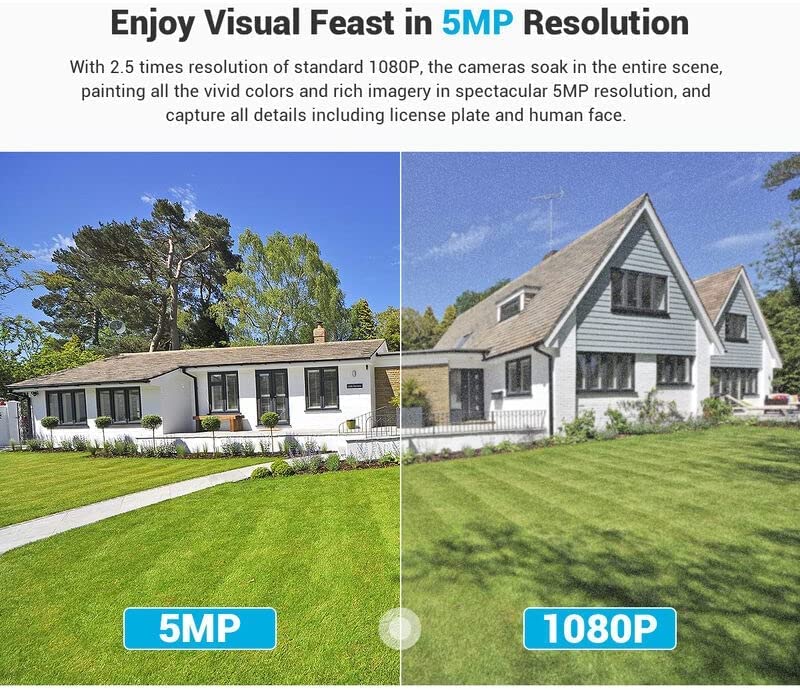 Real HD 6MP Full Color Night Vision ColorVu Turret Dome IP Camera with Visible White LED Lights, 2.8mm Wide Angle, Outdoor Built in Mic, Plug and Play