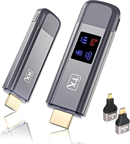 TTQ Wireless HDMI Transmitter and Receiver 2026 Upgraded Extender 4K Decode Input 1080P Output Plug&Play Portable 2.4G/5.8G for Video and Audio
