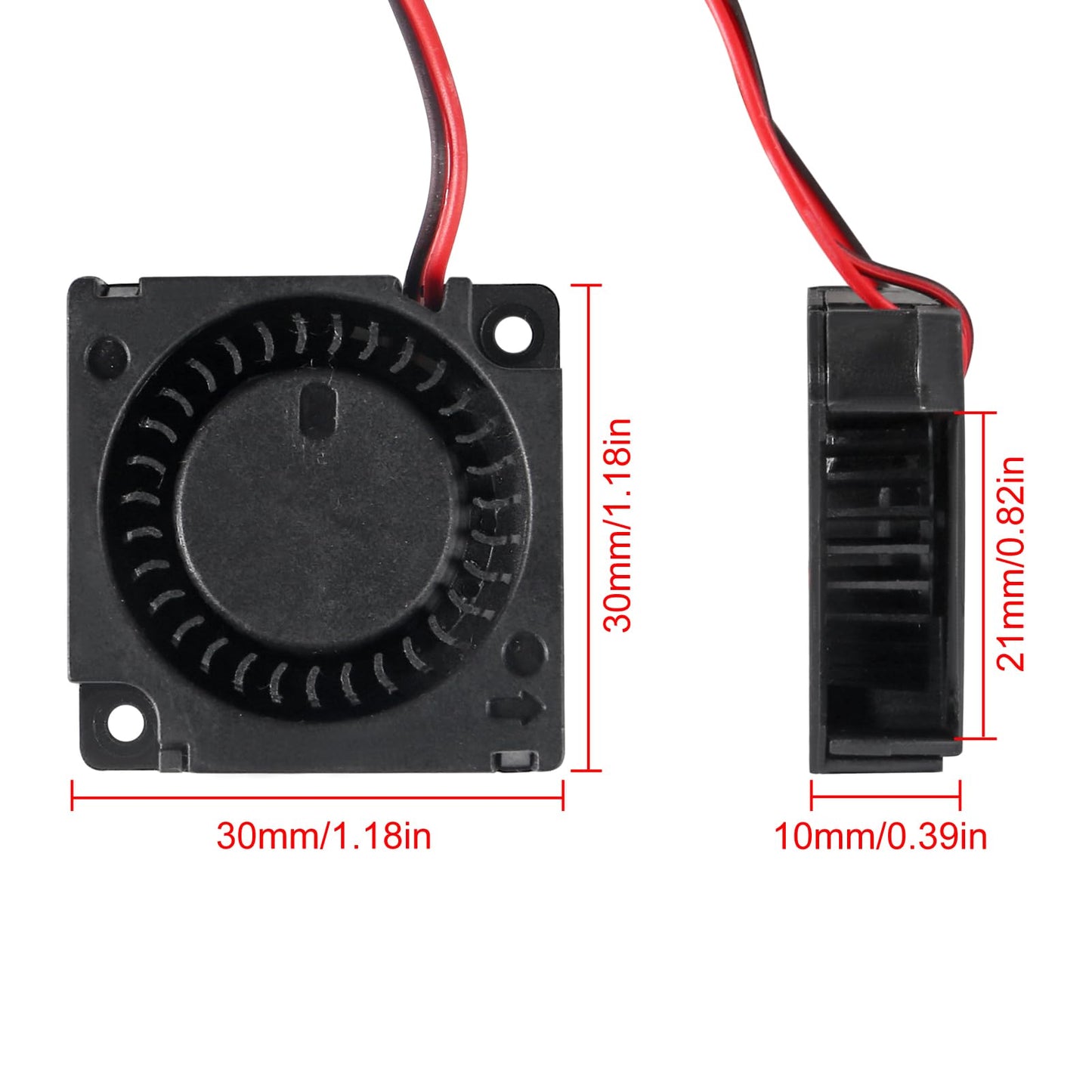 4PCS 30mm Blower Fan 3010 24V 3D Printer Cooling Fan 30mm x 10mm Bearing Turbo Cooling Fan with 2 Pin Terminal