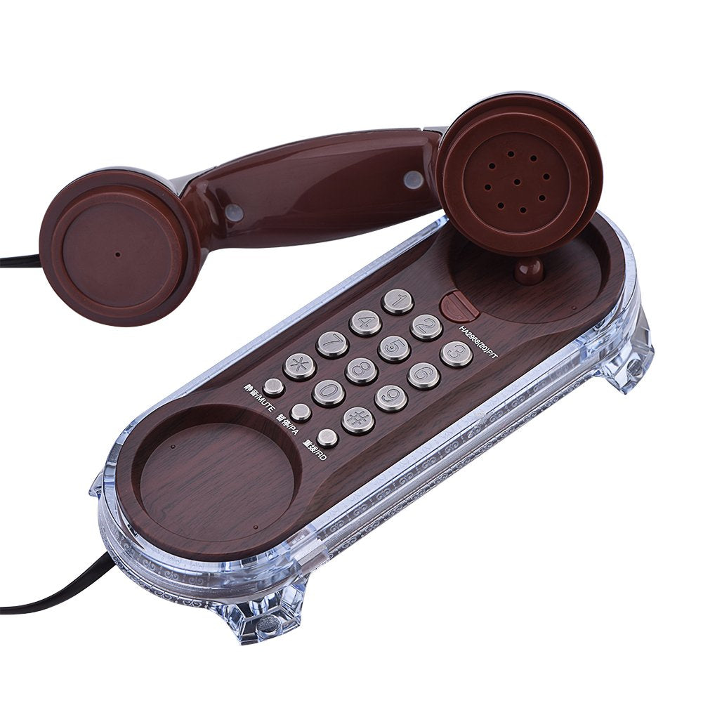Office Retro Hanging Phone, 1PC Flash Antique Telephones Fashion Hanging Phone Caller Wall Mounted with Blue Backlight