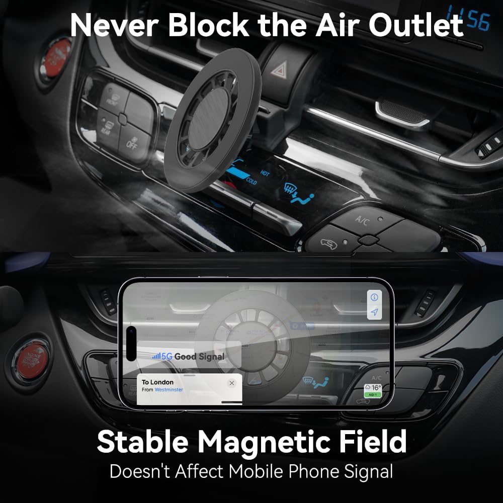 Zchan Car Phone Holder fit for Toyota C-HR 2024-2017,Air Vent Phone Mount fit for C-HR ?Strong Magnetic?,Custom fit Magnetic Phone Holder Compatible
