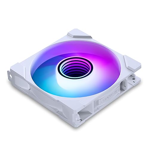 Phanteks M25-120 Gen2, 120mm ARGB High Performance Cooling Fans, Daisy-Chain Unified Fan Frame, Infinity Mirror hub, Single Cable Connection, White