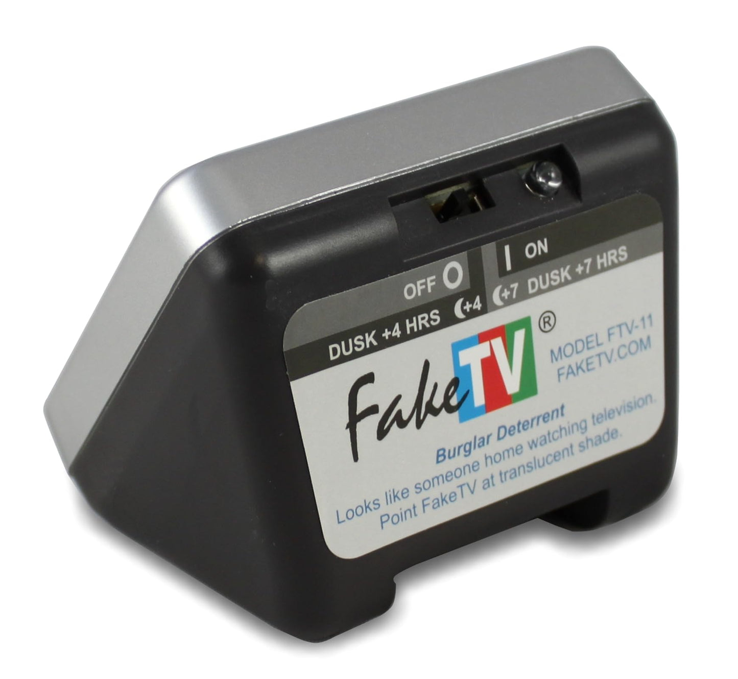 FakeTV - FTV-11 - Advanced Burglar Deterrent Device - Widescreen Realistic Television Simulator with Reflective Lens - Dummy Home Security Device