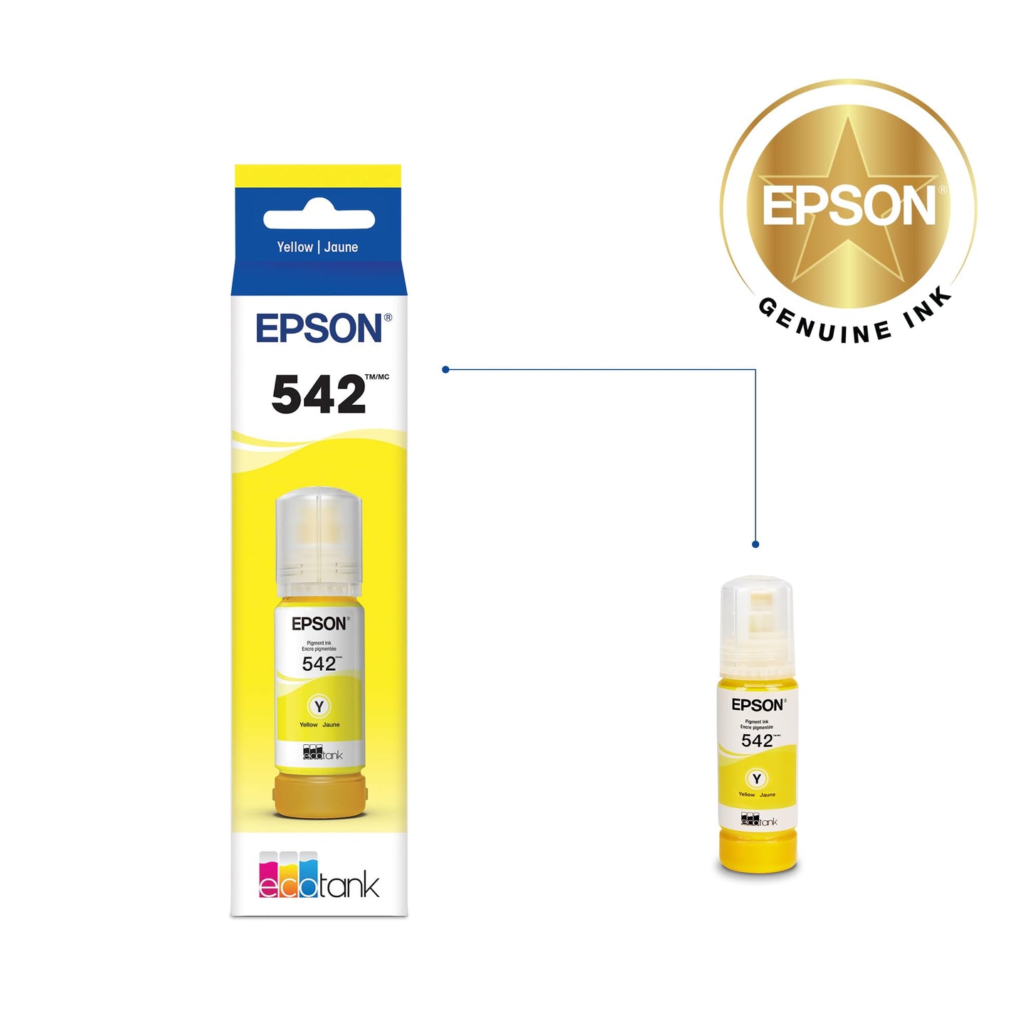 Epson 542 EcoTank Pro Ink Ultra-high Capacity Bottle Yellow (T542420-S) Works with ET-5150, 5170, 5180, 5800, 5850, 5880, 16600, 16650