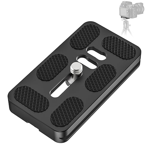 CAVIX PU-70 Extended Quick Release Plate - Lightweight Aluminum Alloy, Arca-Swiss Compatible with Non-Slip Pad for DSLR/Mirrorless Cameras - Fits