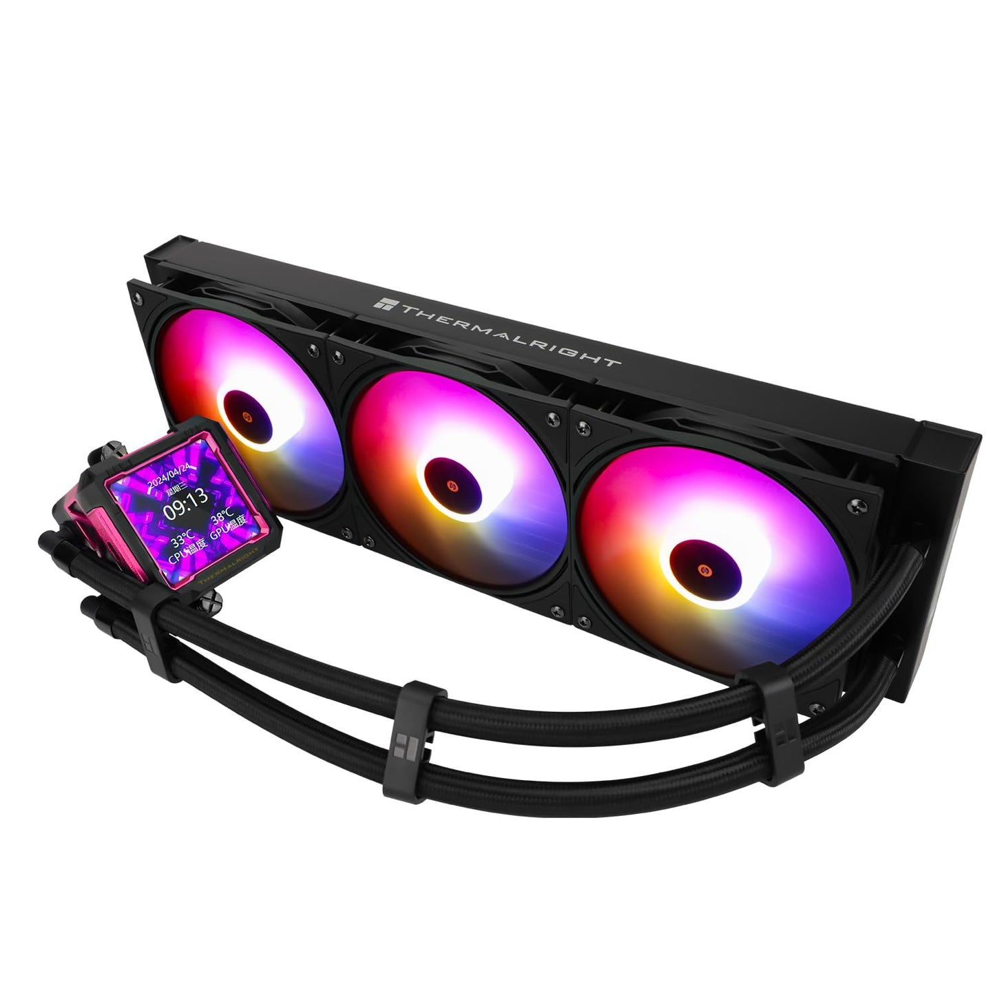 Thermalright FW PRO 360 ARGB RB CPU AIO Cooler,Computer Water Cooler System,IPS LCD Screen with 320x320 Resolution,for AM5,Intel LGA1700/1851,CPU