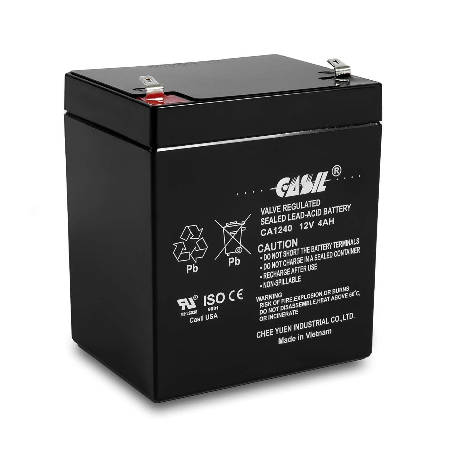 Casil CA-1240 12V 4Ah Sealed Lead-Acid Battery - Replacement for Fire & Security Alarm Systems, ADI Ademco 467 Home Alarm Battery, 12 Volt 4 Amp…