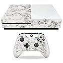 MightySkins Skin Compatible with Microsoft Xbox One S - White Marble | Protective, Durable, and Unique Vinyl Decal wrap Cover | Easy to Apply, Remove