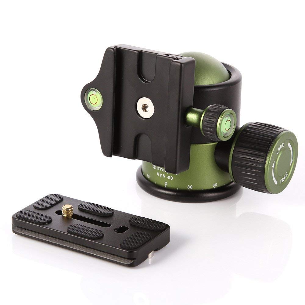 Foto4easy 20KG Aluminium Alloy Heavy Duty Camera Tripod Ball Head with QR Quick Release Plate 1/4" Screw for Canon,Nikon,Sony DSLR Camera Tripods