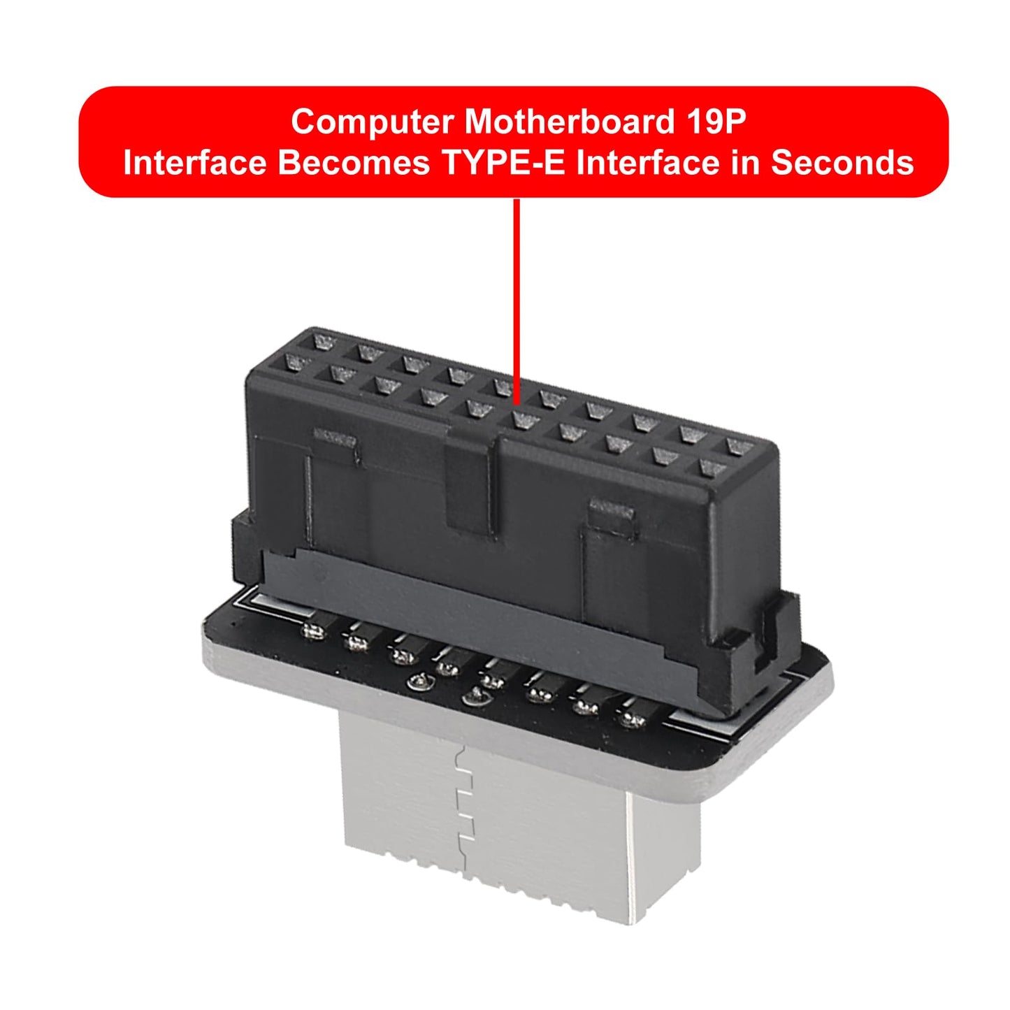 XIITIA 3pcs Vertical USB C Header Adapter, USB Front Panel Adapter, USB 3.1 Key-A Type-E to USB 3.0 20Pin Header Converter for Type C Motherboard