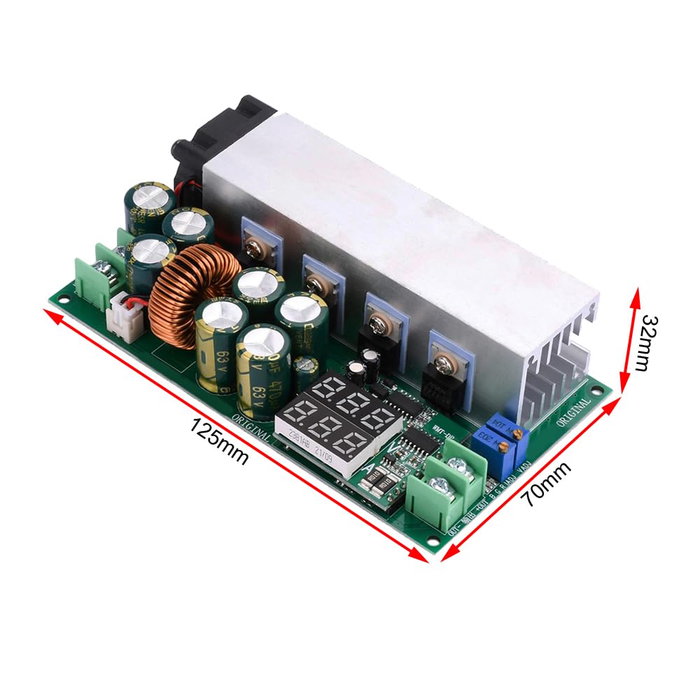 DONGKER Buck Converter,20A 600W Adjustable CVCC Buck Power Supply Module DC 12V-80V to DC 2.5V-50V with Voltage & Current Dual Display Screen
