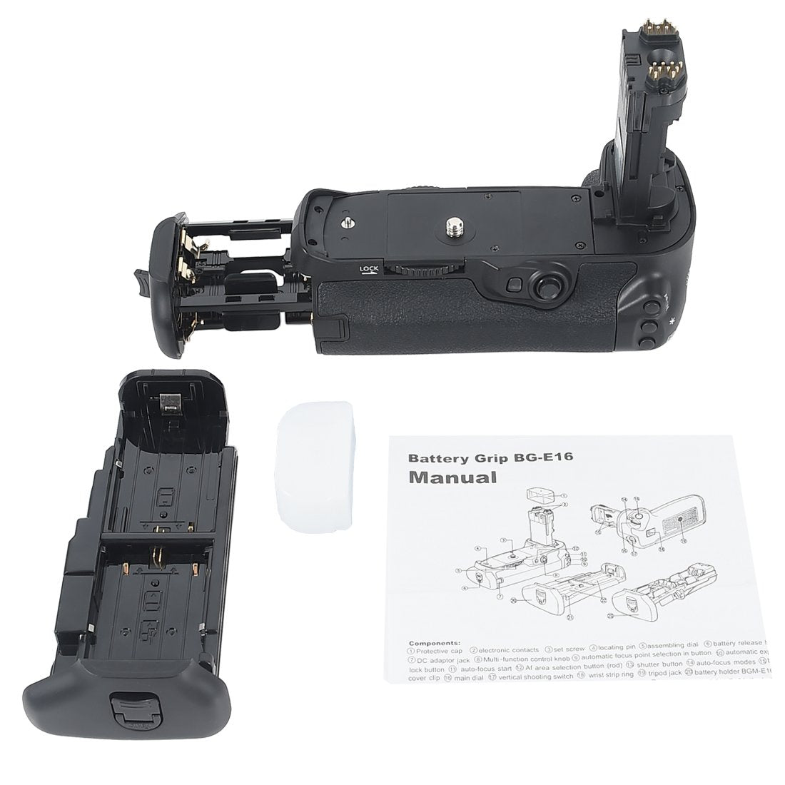 DSTE Replacement for Pro BG-E16 Vertical Battery Grip Compatible Canon 7D Mark II Digital Camera as LP-E6