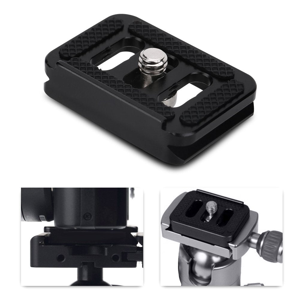 Mini Aluminium Alloy Quick Release Plate Camera Mount Tackle Photography Accessory with 1/4'' Screw, Suitable for SIRUI TYC10 T005 / T025 Ball Head