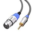 Tisino XLR to 3.5mm Microphone Cable - 10 feet Unblanced XLR Female to 1/8 inch Mic Cord for Camcorders, DSLR Cameras, Computer Recording Device