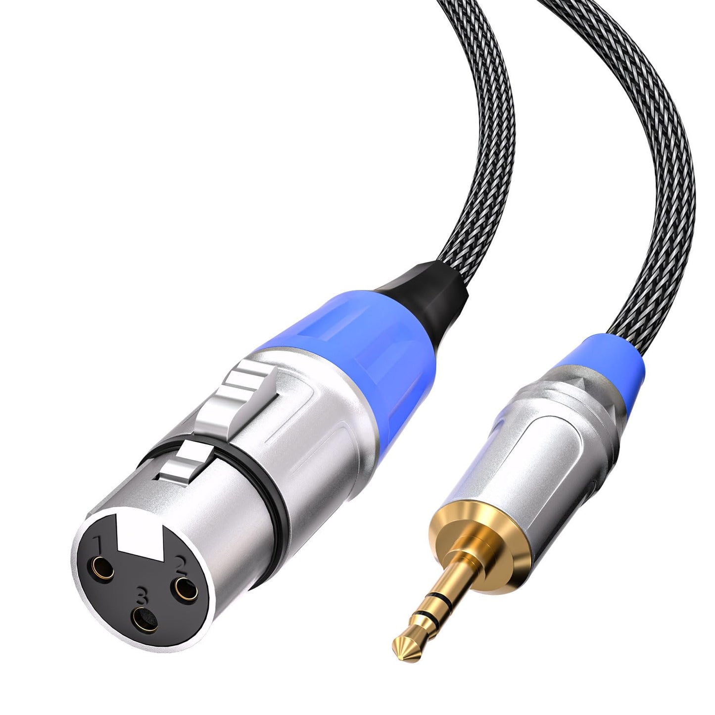 Tisino XLR to 3.5mm Microphone Cable - 10 feet Unblanced XLR Female to 1/8 inch Mic Cord for Camcorders, DSLR Cameras, Computer Recording Device