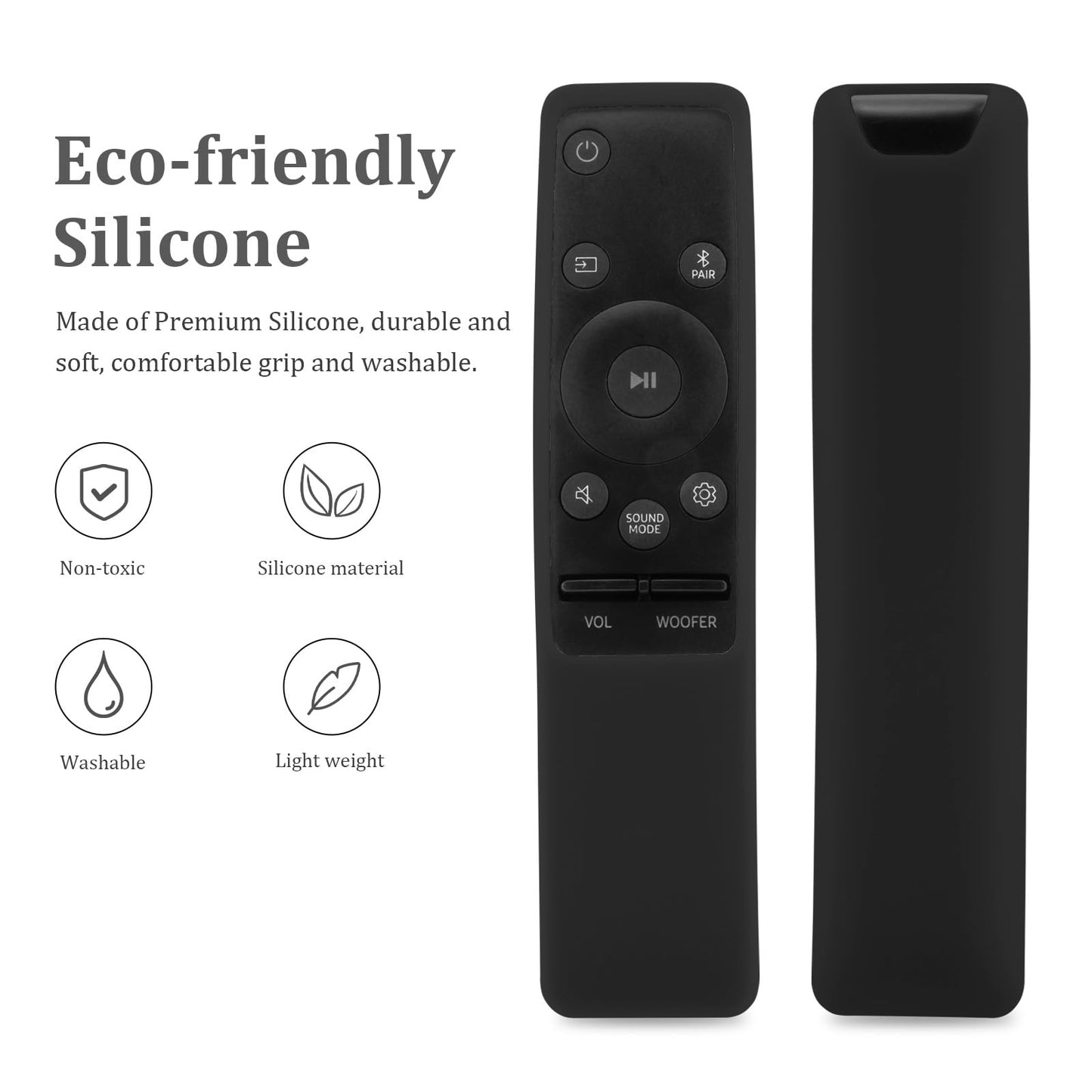 JCMOYUTY Silicone Case Cover for AH59-02767A AH81-13358A AH59-02758A Samsung Soundbar Remote, Black Sleeve