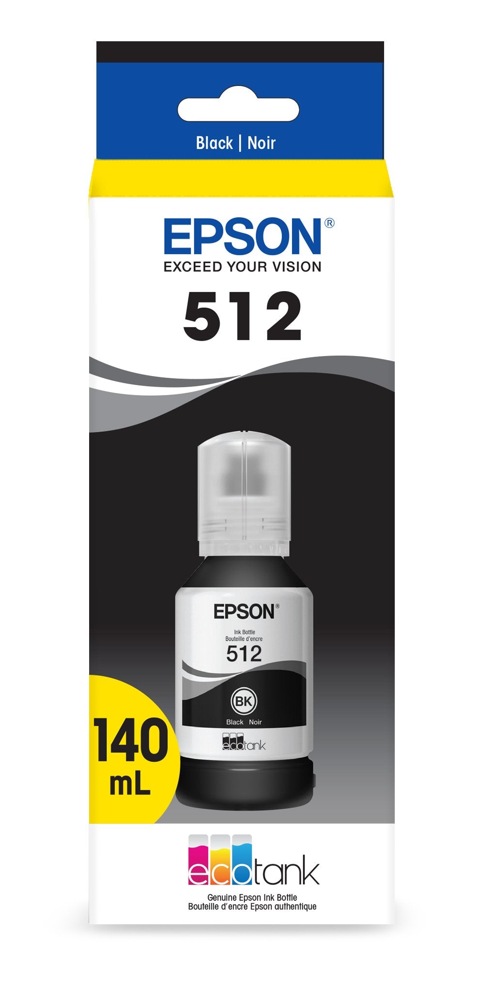 EPSON 512 EcoTank Ink Ultra-high Capacity Bottle Black (T512020-S) Works with ET-7700, 7750