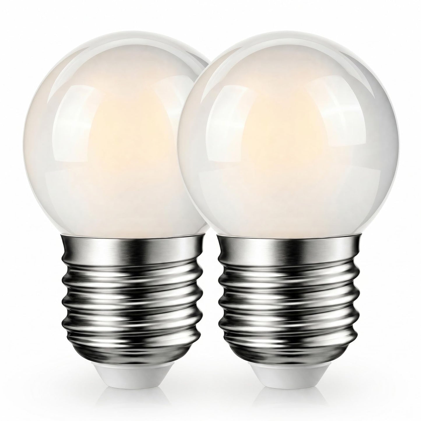 KQHBEN Low Wattage Light Bulbs, G40 Frosted Glass Globe Small Light Bulb, 1.5w Dim Light Bulbs 15W Equivalent, Soft Warm White 2700k, E26 Base G14