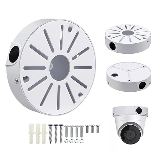 GledeYeTec Aluminum Alloy CCTV Camera Junction Box, Universal Dome Camera Mounting Adapter Compatible with Duahua IP Camera Arlo Solar Panel