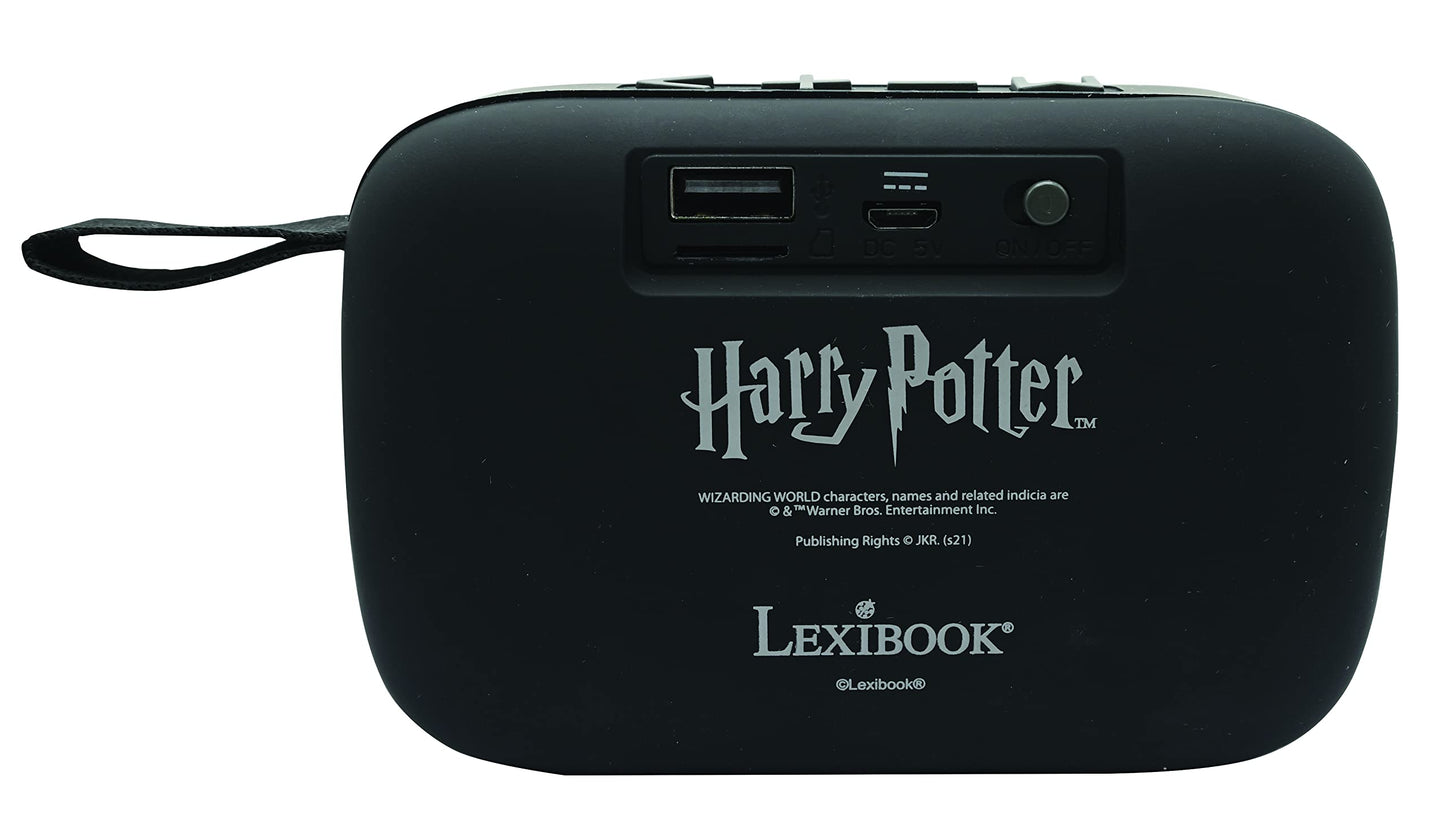 LEXiBOOK Warner Harry Potter - Portable Bluetooth Speaker, Wireless, USB, SD Card, Rechargeable Battery, BT018HP