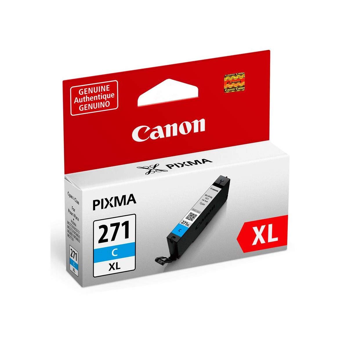 Canon 2 Pack CLI-271 XL Cyan Ink Tank for Select PIXMA MG, TS Series Printers - 10.8ml