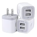 Charger Block, USB Wall Charger, Double USB Fast Charging Cube Block charger Box, 2.1A Phone CHARGERr Power Adapter 3Pack for iPhone 17 16 15 14 13 12