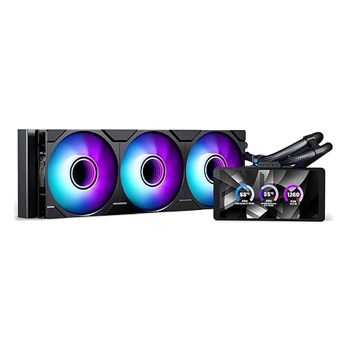 Phanteks Glacier One 360M25-LCD AIO Liquid CPU Cooler, 6” IPS LCD HD Display, 120mm M25 Gen2 D-RGB Fans, High-Performance Copper Cold Plate, Intel