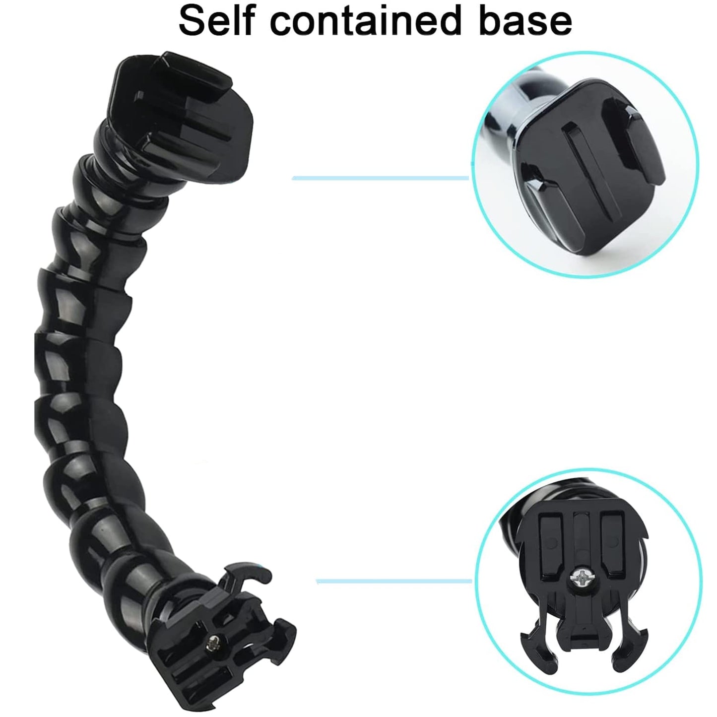 FiTSTILL Jaws Flex Clamp Mount with Adjustable Gooseneck 8-Section Compatible with Go Pro Hero 13,12,11,10,9,8,7,6,5,4,Session,3+
