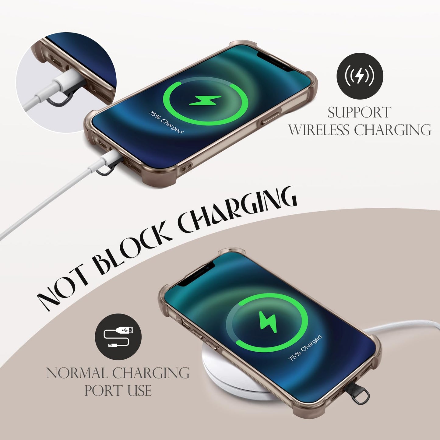 TiMOVO Universal Phone Lanyard, Cell Phone Strap Crossbody with Wrist Strap Compatible with Most Smartphones Case, Black
