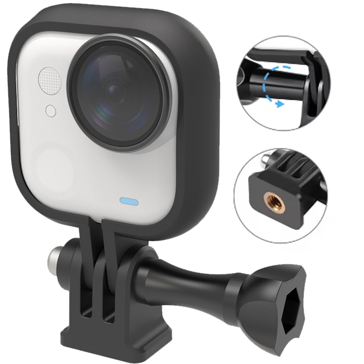 Honlyn Mount Adapter for Insta360 Go Ultra Bundle Protective Frame Cage Kit with 1/4" Thread Adapter Action Camera for Tripod Selfie