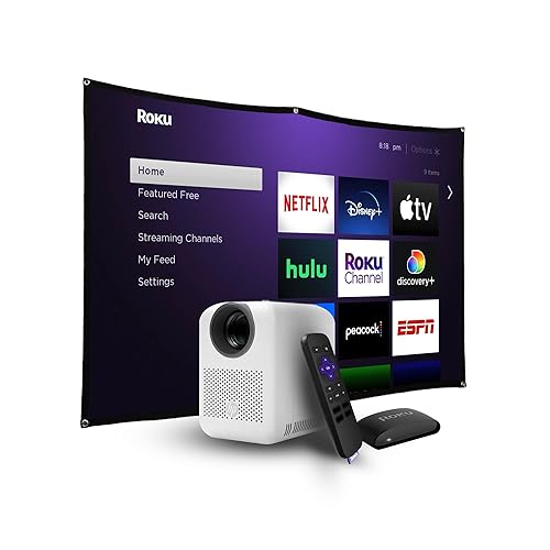 HP CC180 Promo 3in1 Portable HD Smart Video Projector with Roku Express HD /84" Screen