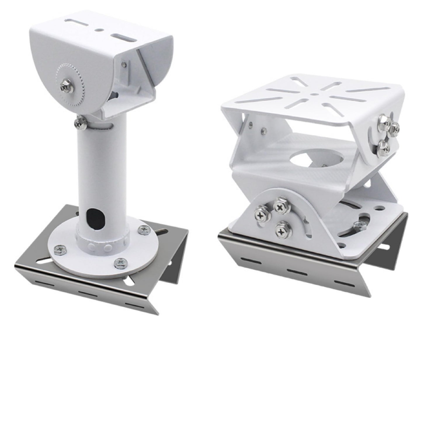 Clearhill Stainless Steel Pole Mount Bracket for Security Cameras, Vertical CCTV Camera Corner Bracket with Adjustable Straps (2)