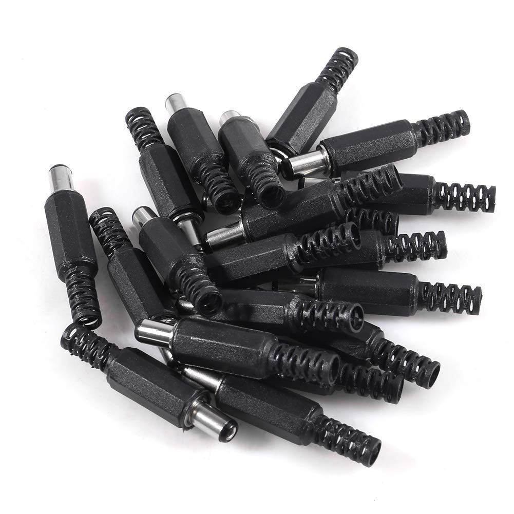 AiTrip 20pcs 5.5mm x 2.1mm DIY Male DC Power Plug Jack Solder Connector Adapter