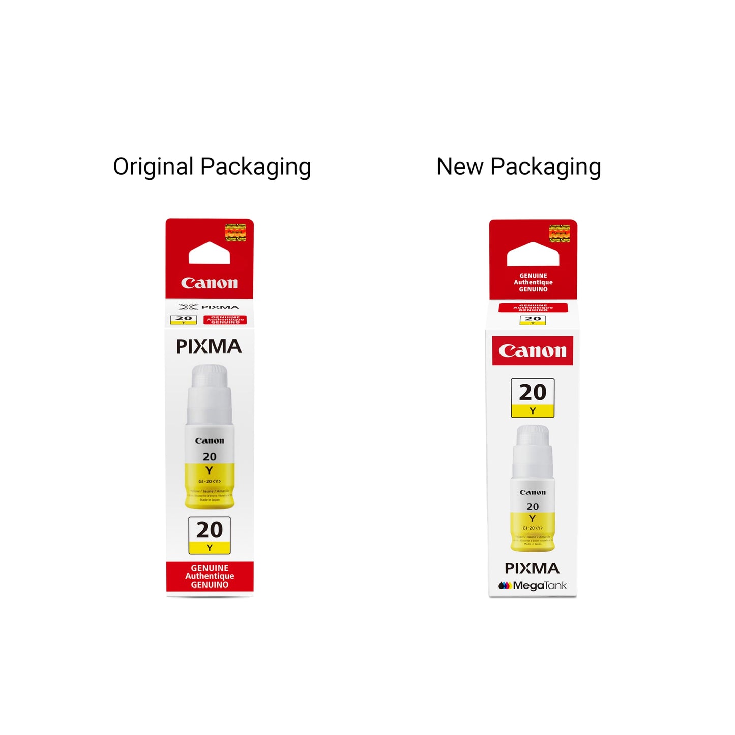 Canon GI-20 Genuine Yellow Ink Bottle, Compatible with Megatank G5020, G6020, and G7020 Printers