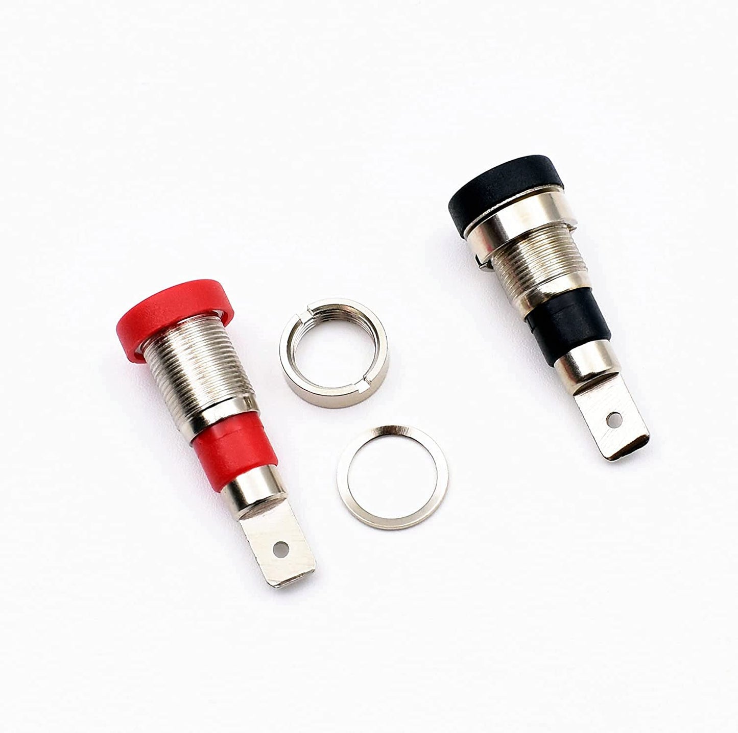 GDQLCNXB 4mm Banana Jack Socket Female Adapter Panel Mount Binding Post for 4mm Banana Plug Connectors 10Pcs (Black and Red