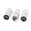 uxcell 3 Pcs PAL Female to F Male TV Antenna CATV FM Coaxial Adapter Connector