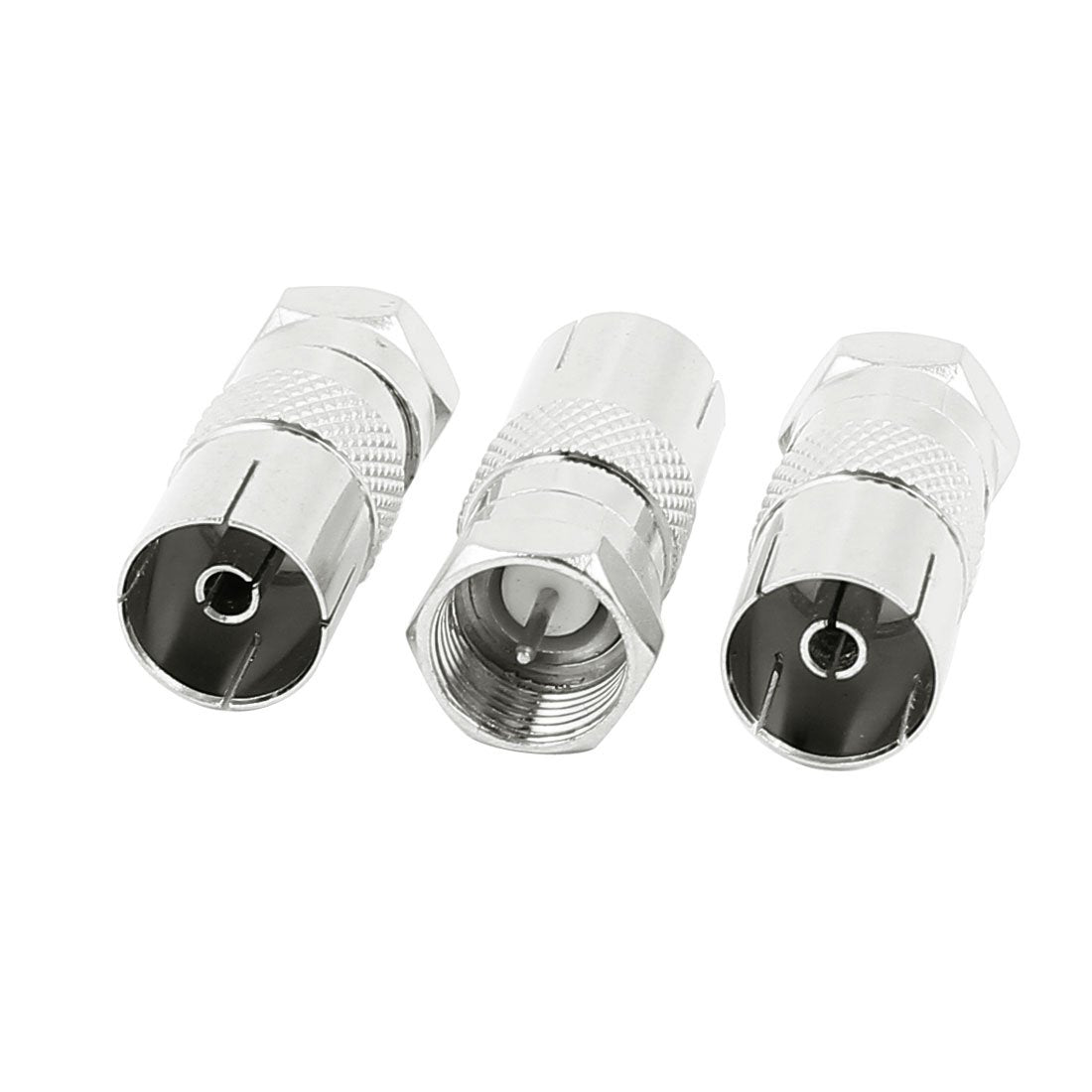uxcell 3 Pcs PAL Female to F Male TV Antenna CATV FM Coaxial Adapter Connector