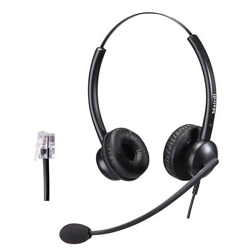 MAIRDI Telephone Headset with Noise Cancelling Microphone & HIS Cable for Avaya IP 1608 1616 9601 9608 9611 9611G 9620 9621 9630 9631 9640 9641 9650