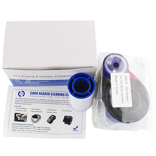 535000-003 Color Ribbon Kit for Datacard CP40 CP60 CP80 Card Printer, YMCKT 500 Images (YMCKT)