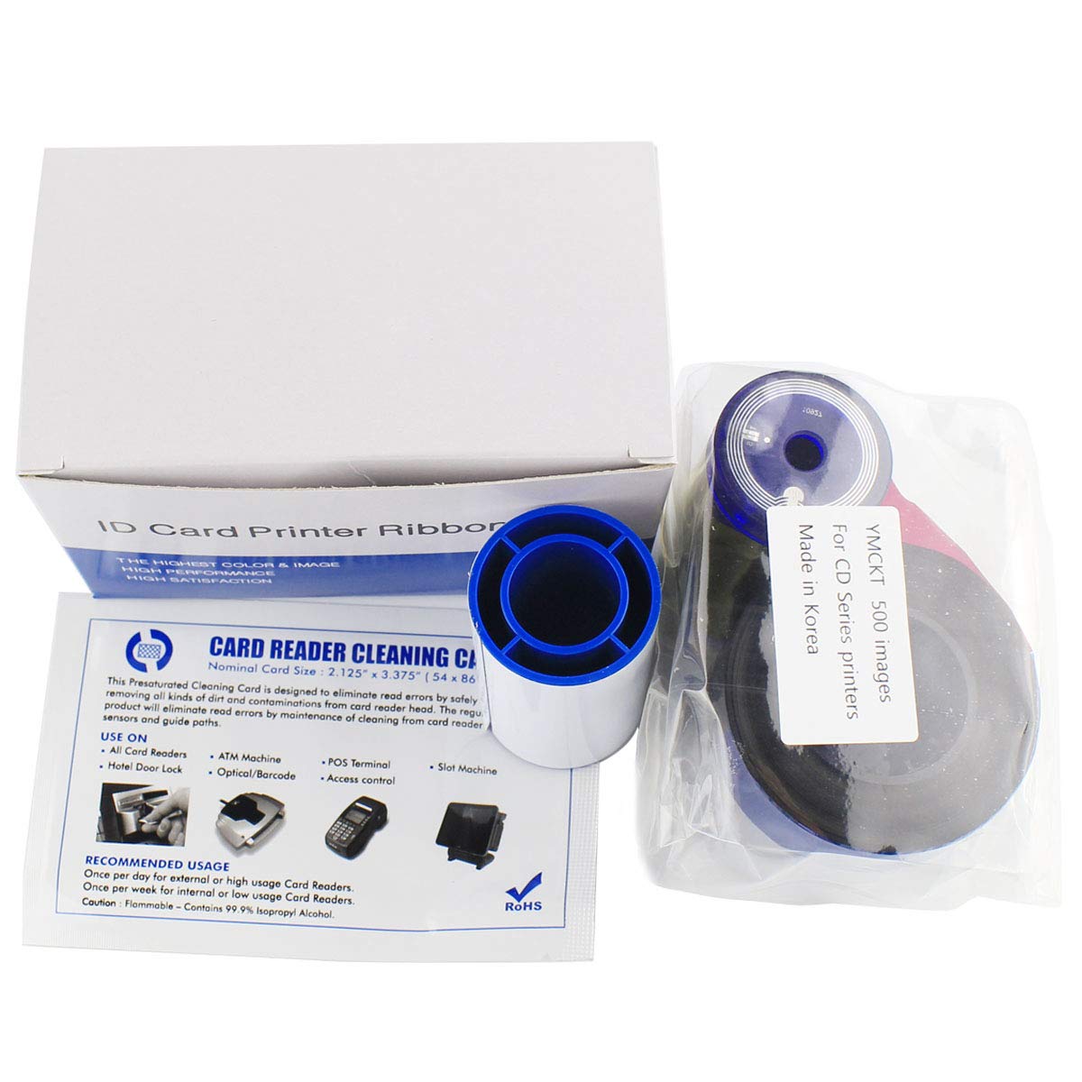 535000-003 Color Ribbon Kit for Datacard CP40 CP60 CP80 Card Printer, YMCKT 500 Images (YMCKT)