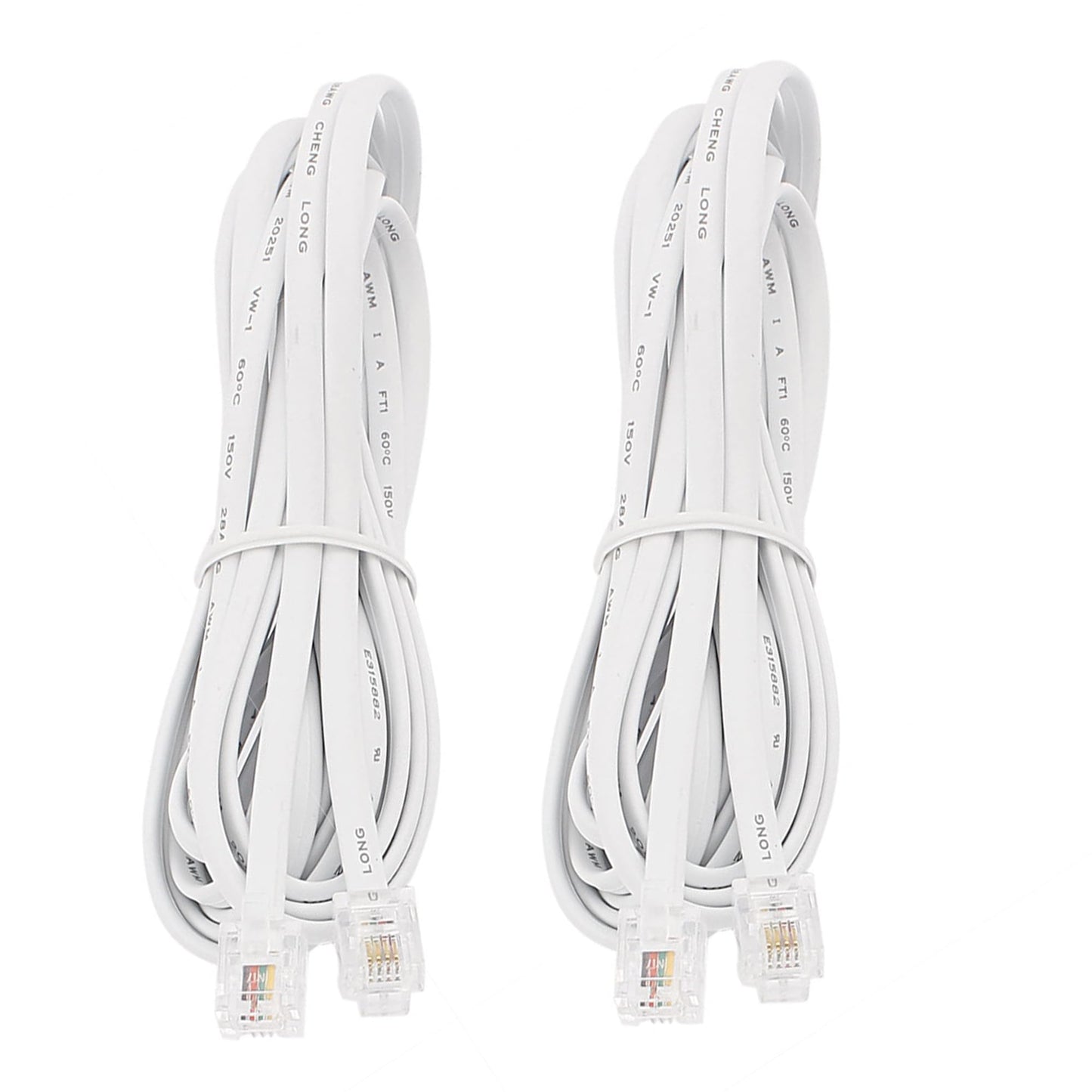 uxcell 6P4C RJ11 Telephone Extension Cable, 10Ft Modular Cable Conductor Phone Line Male Connector Double Ends for Landline, Fax, Modems, Answering